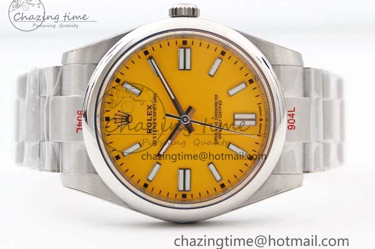 SS Bracelet Oyster 124300 EWF 1:1 41mm 904L Steel Yellow Perpetual Dial Best on A2824 Edition 0314